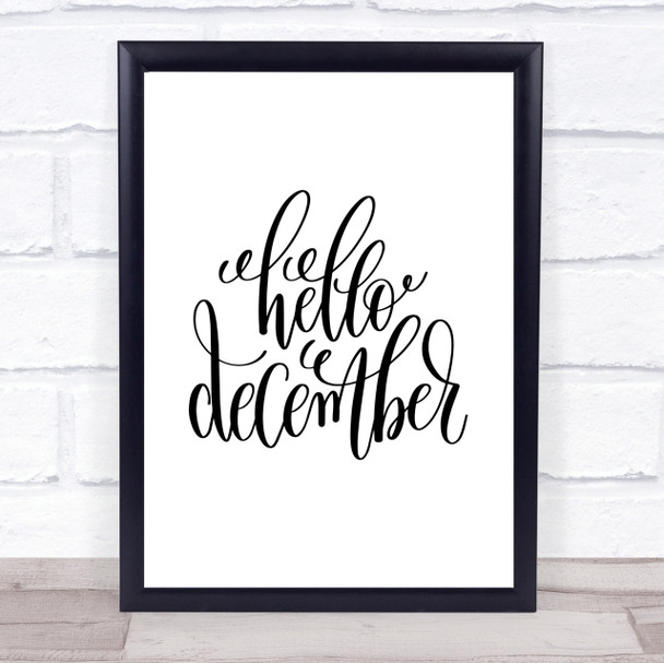 Christmas Hello December Quote Print Poster Typography Word Art Picture