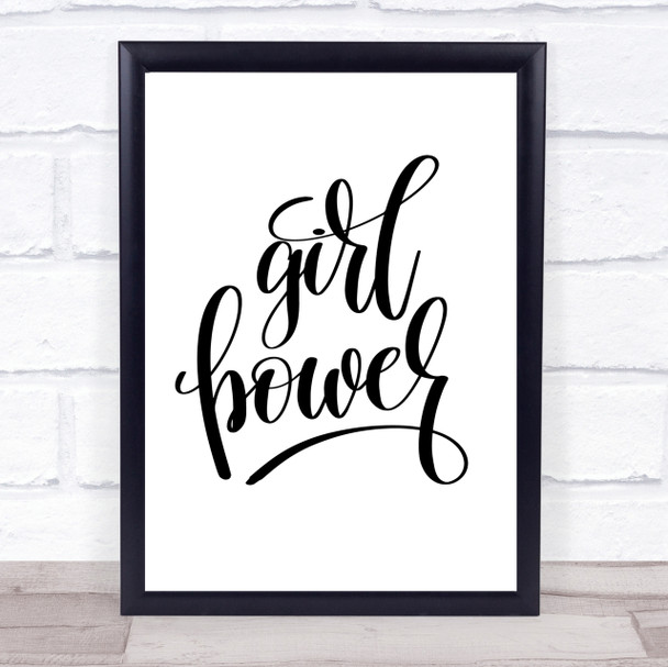 Girl Power Quote Print Poster Typography Word Art Picture