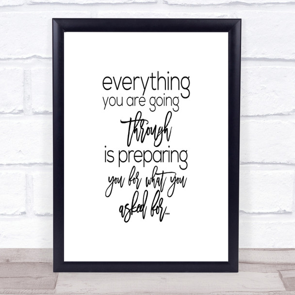 Going Through Quote Print Poster Typography Word Art Picture