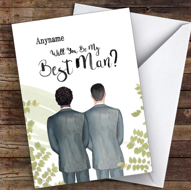 Curly Black Hair Black Hair Will You Be My Best Man Personalised Greetings Card