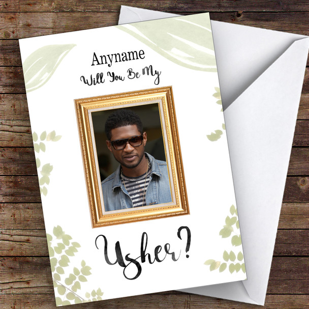 Funny Popstar Will You Be My Usher Personalised Greetings Card
