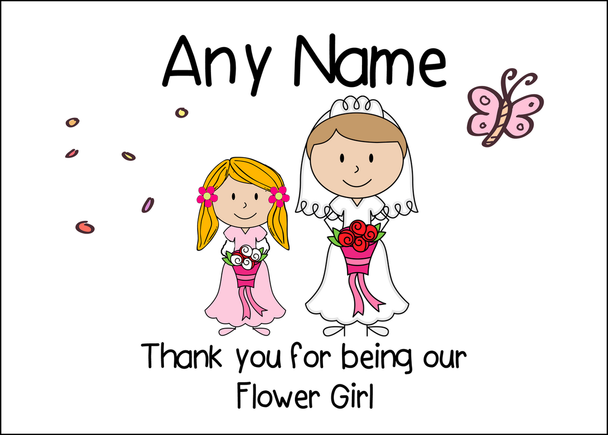 Thank You Flower Girl  Personalised Printed Certificate