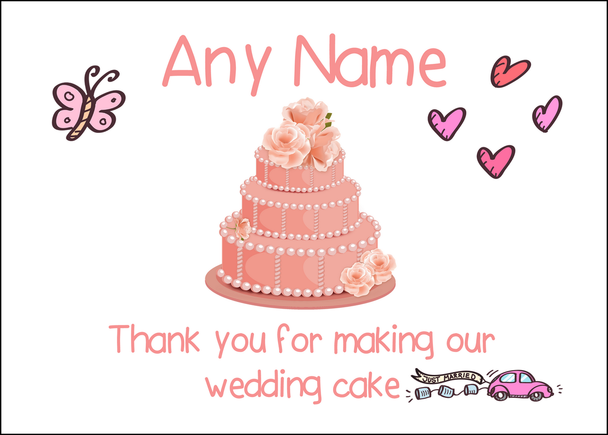 Thank You For Making Our Wedding Cake Coral  Personalised Printed Certificate