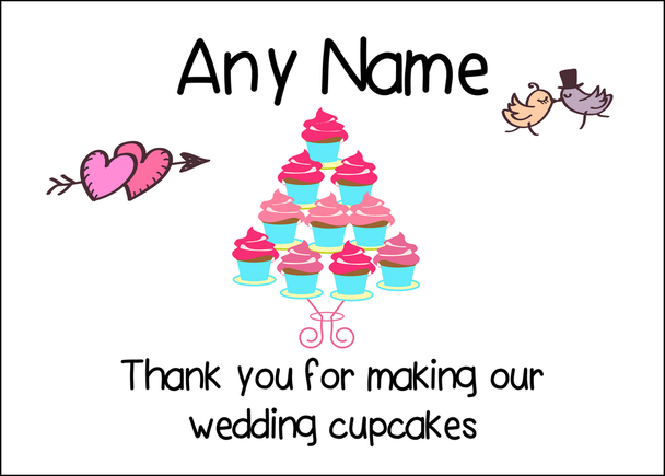 Thank You For Making Our Wedding Cupcakes  Personalised Printed Certificate