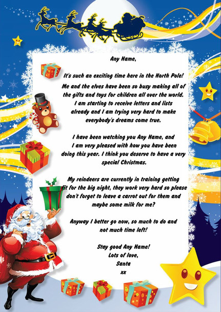 Star Personalised Christmas Letter From Santa