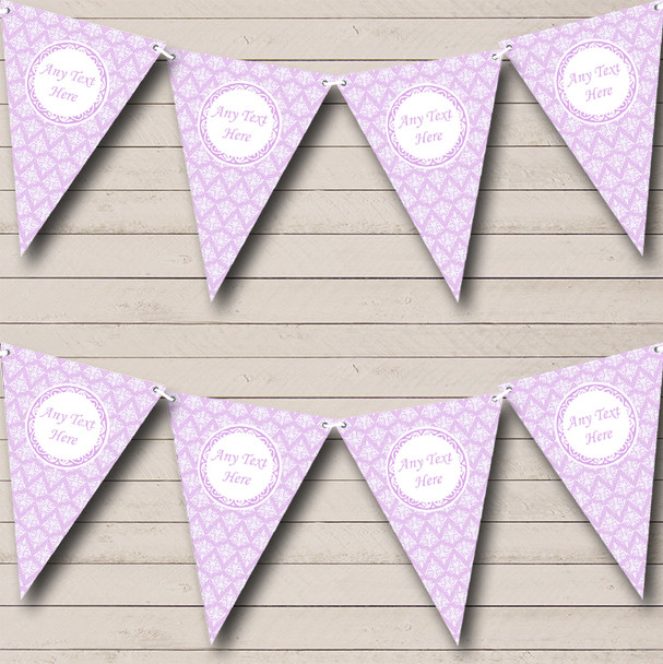 Pale Lilac Pink Lace Look Vintage Wedding Bunting