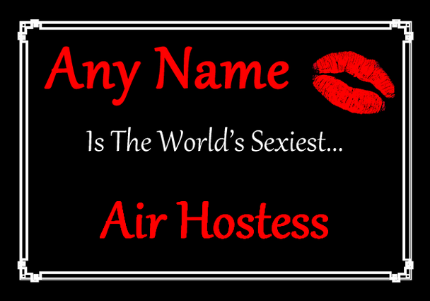 Air Hostess Personalised World's Sexiest Certificate