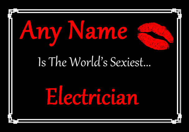 Electrician Personalised World's Sexiest Certificate