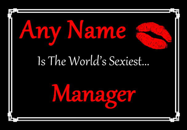 Manager Personalised World's Sexiest Certificate