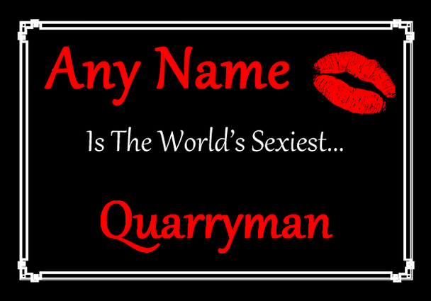 Quarryman Personalised World's Sexiest Certificate