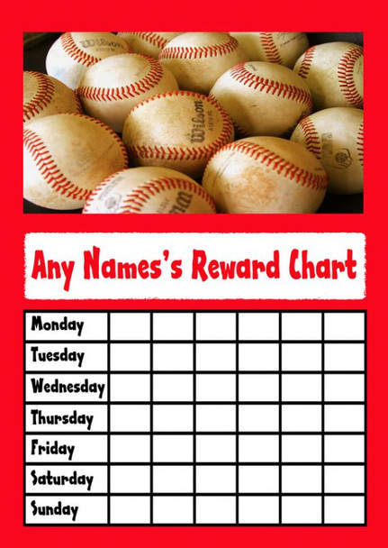 Baseball Star Sticker Reward Chart