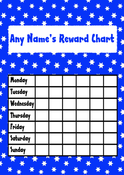 Blue & White Star Sticker Reward Chart