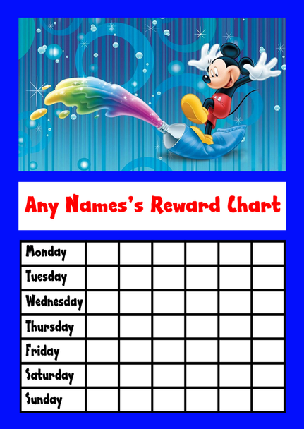 Blue Mickey Mouse Star Sticker Reward Chart