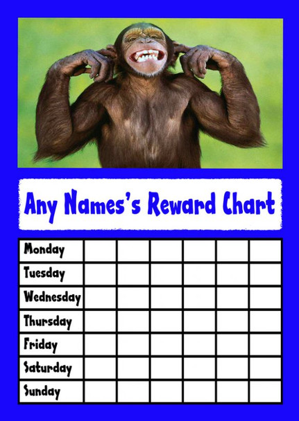 Blue Monkey Star Sticker Reward Chart