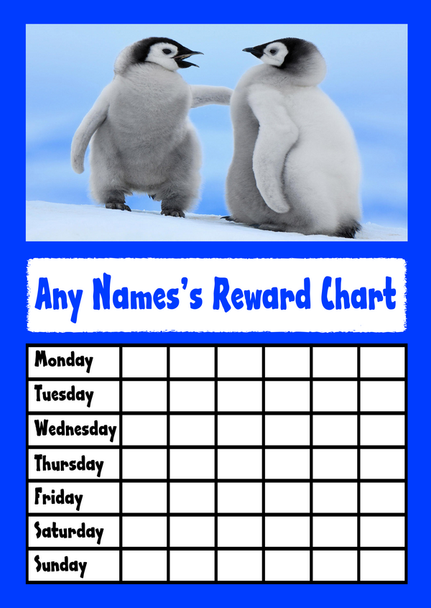 Blue Penguins Star Sticker Reward Chart