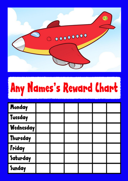 Blue Plane Star Sticker Reward Chart