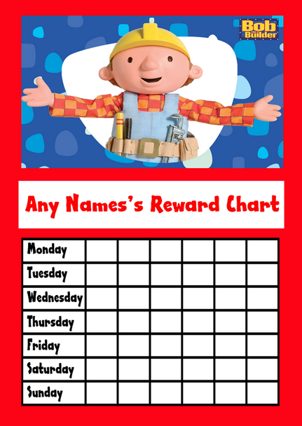 Bob The Builder Star Sticker Reward Chart