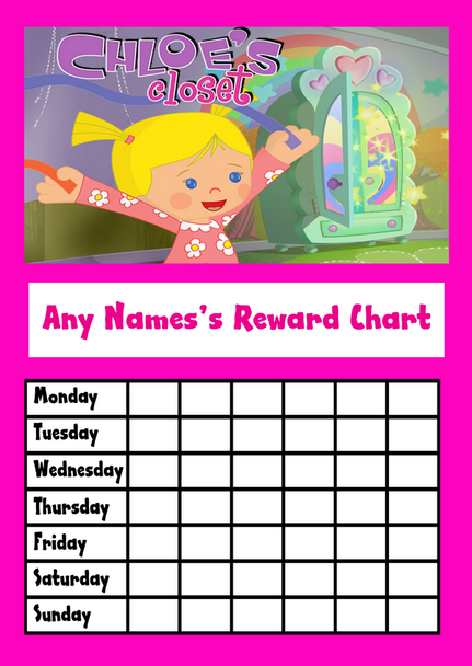 Chloe's Closet Star Sticker Reward Chart