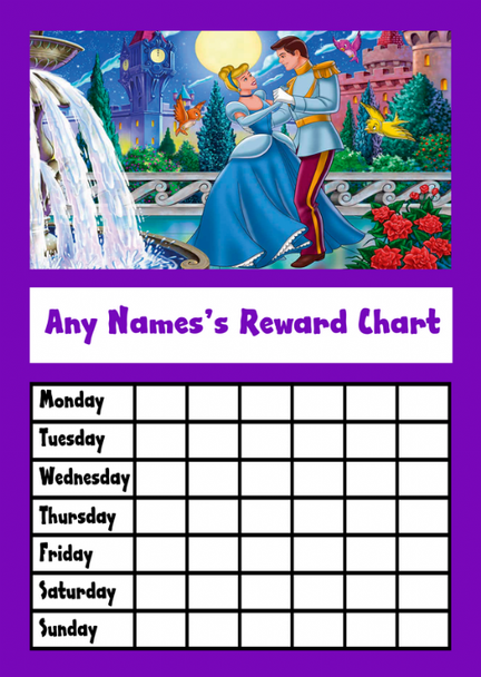 Cinderella Star Sticker Reward Chart