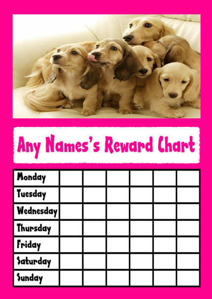 Dachshund Puppy Dogs Star Sticker Reward Chart