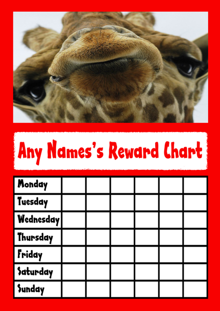 Funny Giraffe Star Sticker Reward Chart