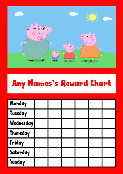 Peppa Pig Red Star Sticker Reward Chart
