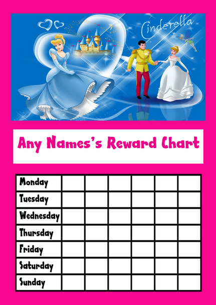 Pink Cinderella Star Sticker Reward Chart