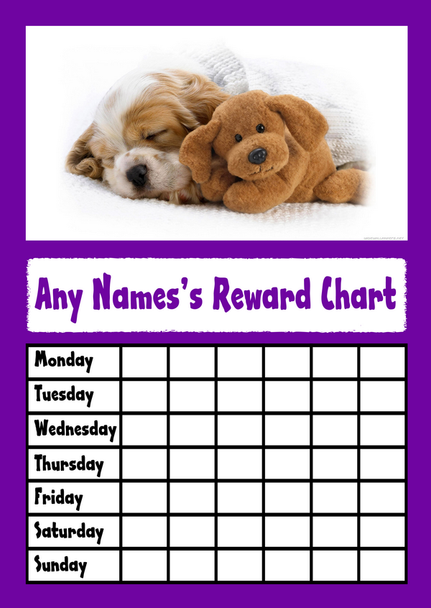 Puppy And Teddy Star Sticker Reward Chart