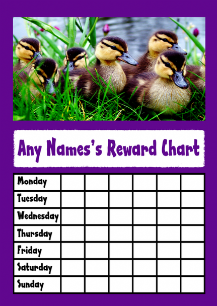 Purple Ducklings Star Sticker Reward Chart