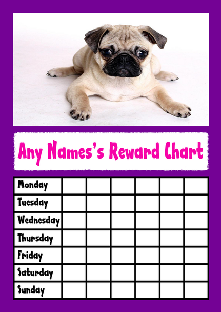 Purple Pug Star Sticker Reward Chart