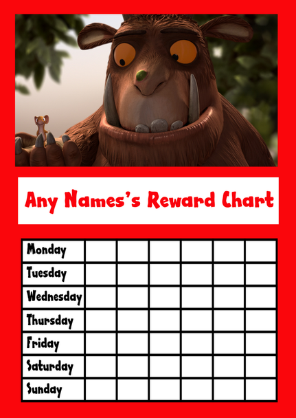 The Gruffalo Star Sticker Reward Chart