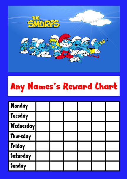 The Smurfs Star Sticker Reward Chart