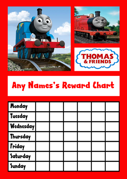 Thomas The Tank Star Sticker Reward Chart