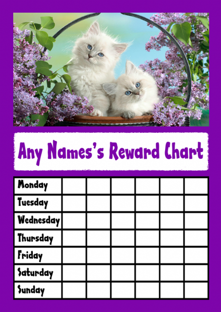 White Kittens Star Sticker Reward Chart