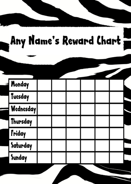 Zebra Print Star Sticker Reward Chart