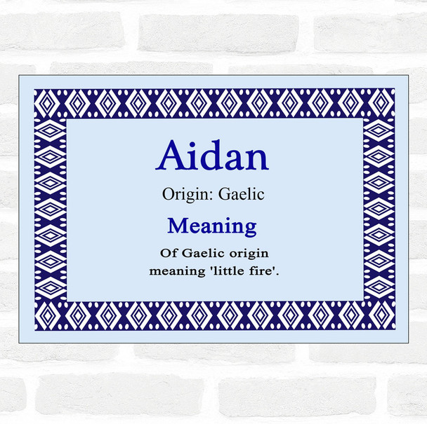 Aidan Name Meaning Blue Certificate