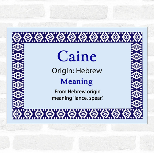 Caine Name Meaning Blue Certificate