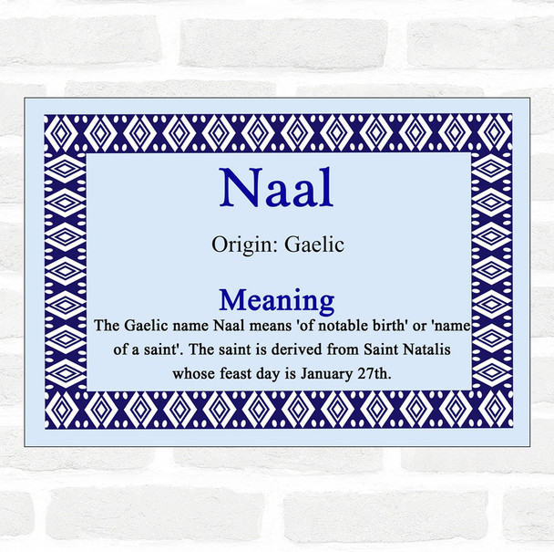 Naal Name Meaning Blue Certificate