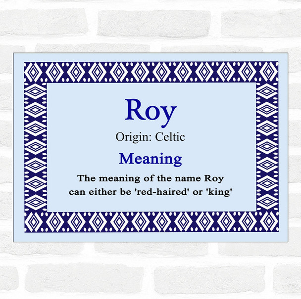 Roy Name Meaning Blue Certificate