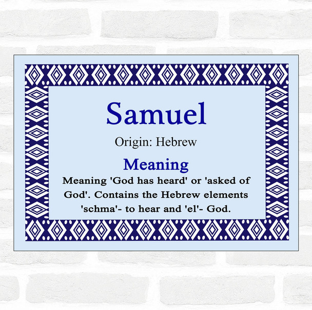Samuel Name Meaning Blue Certificate