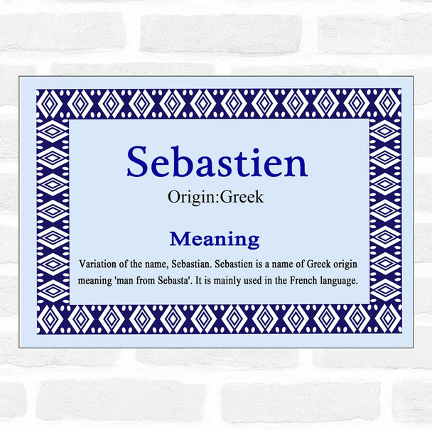 Sebastien Name Meaning Blue Certificate