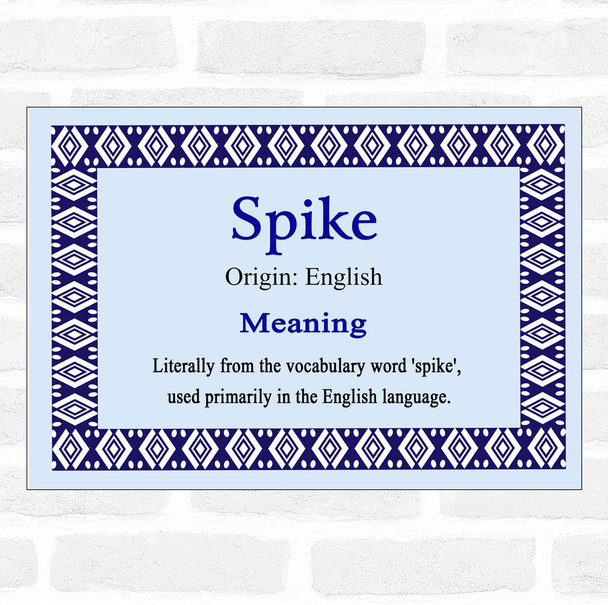 Spike Name Meaning Blue Certificate