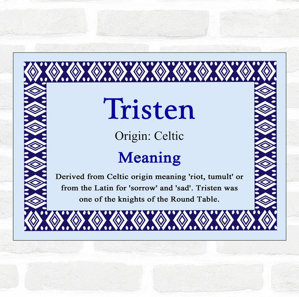 Tristen Name Meaning Blue Certificate