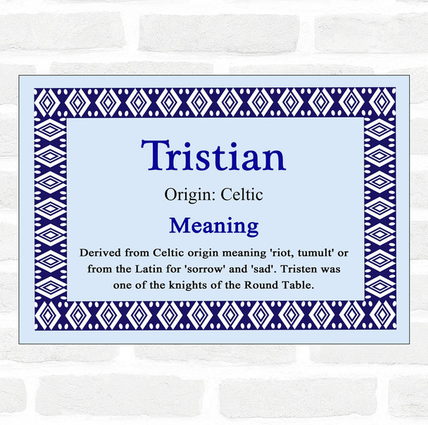 Tristian Name Meaning Blue Certificate