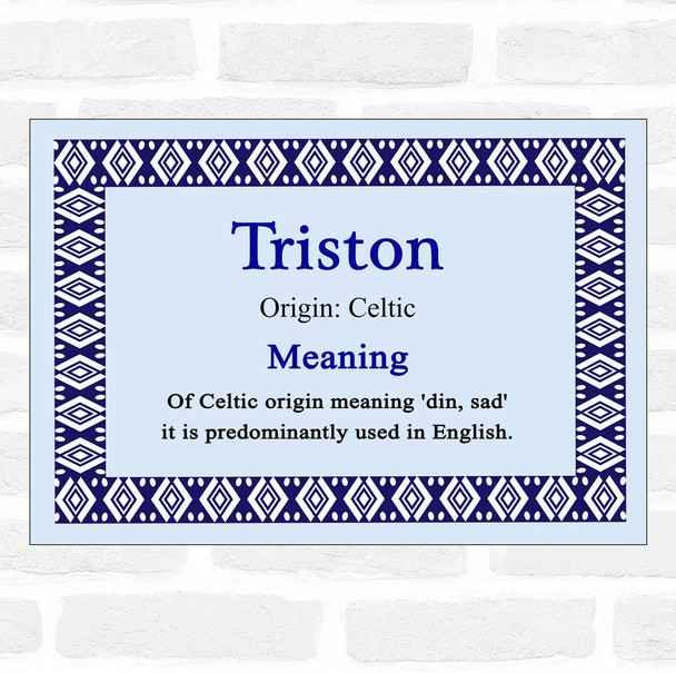 Triston Name Meaning Blue Certificate