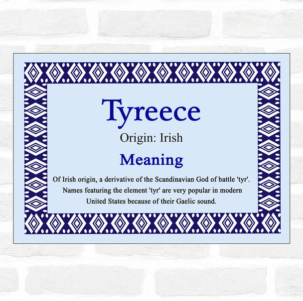 Tyreece Name Meaning Blue Certificate