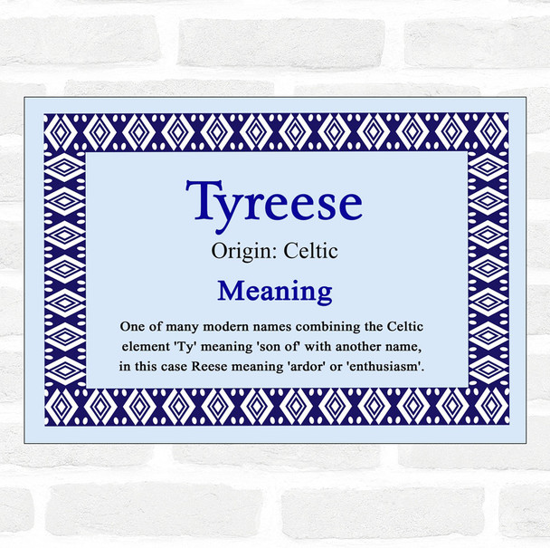 Tyreese Name Meaning Blue Certificate