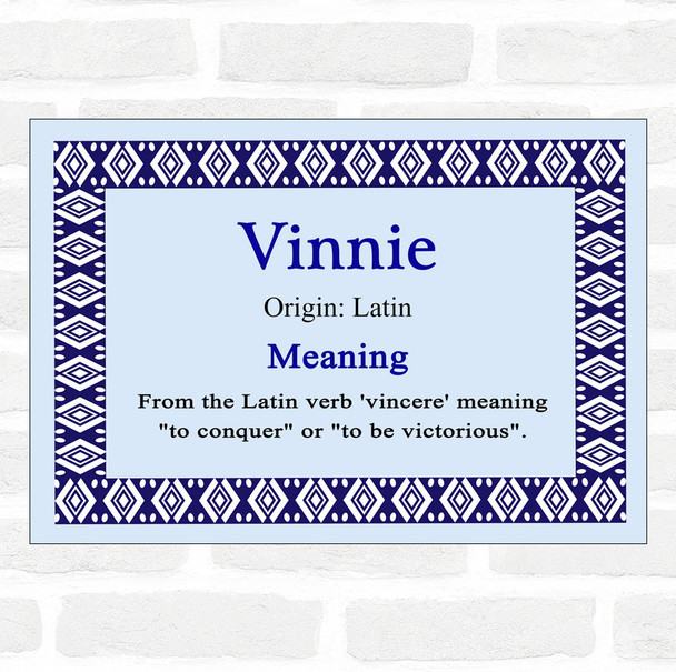Vinnie Name Meaning Blue Certificate