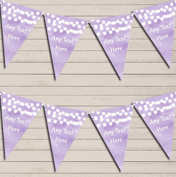 Lilac Purple Watercolour Lights Wedding Day Married Bunting Garland Party Banner