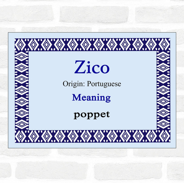 Zico Name Meaning Blue Certificate